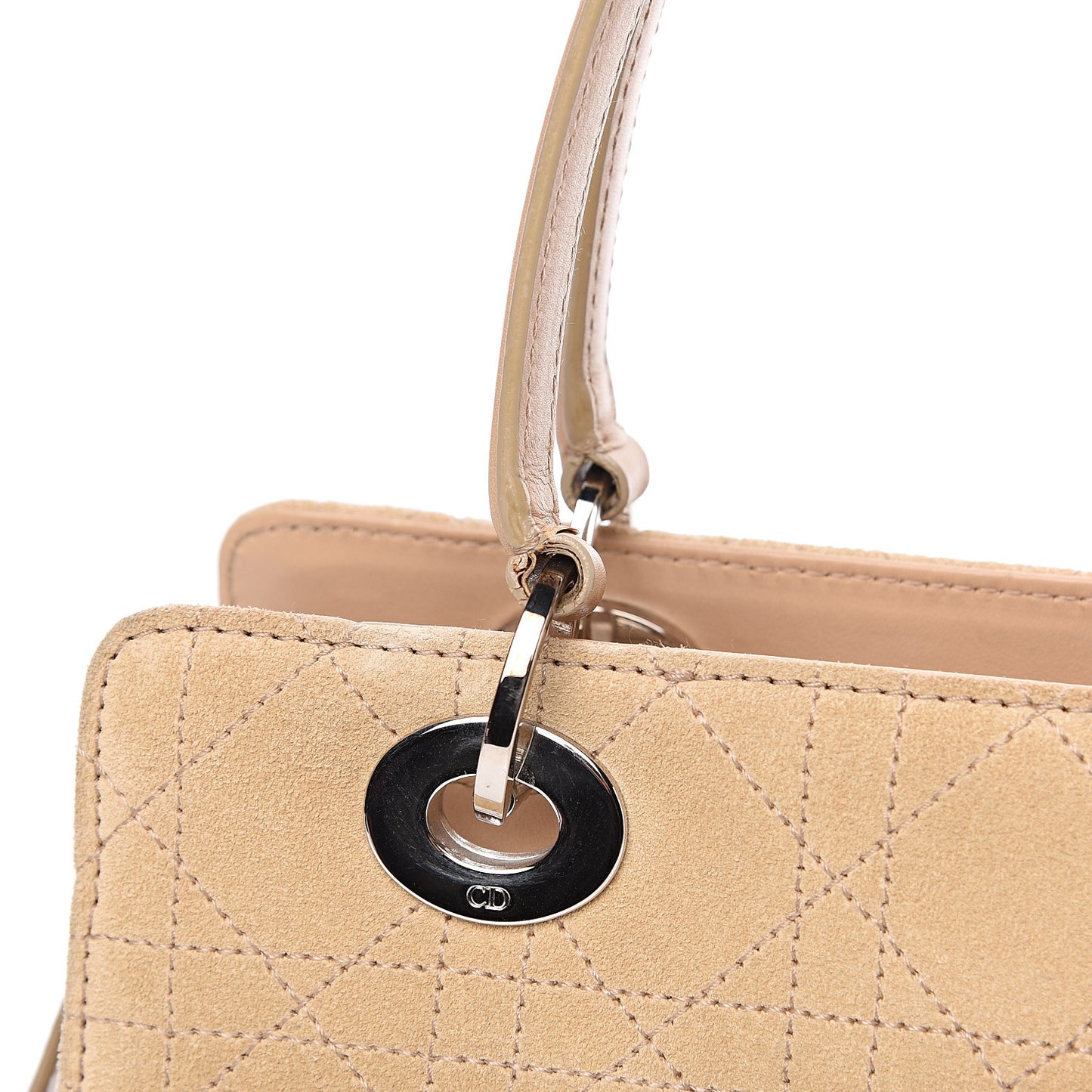 Suede Cannage Stitched East West Lady Dior Beige