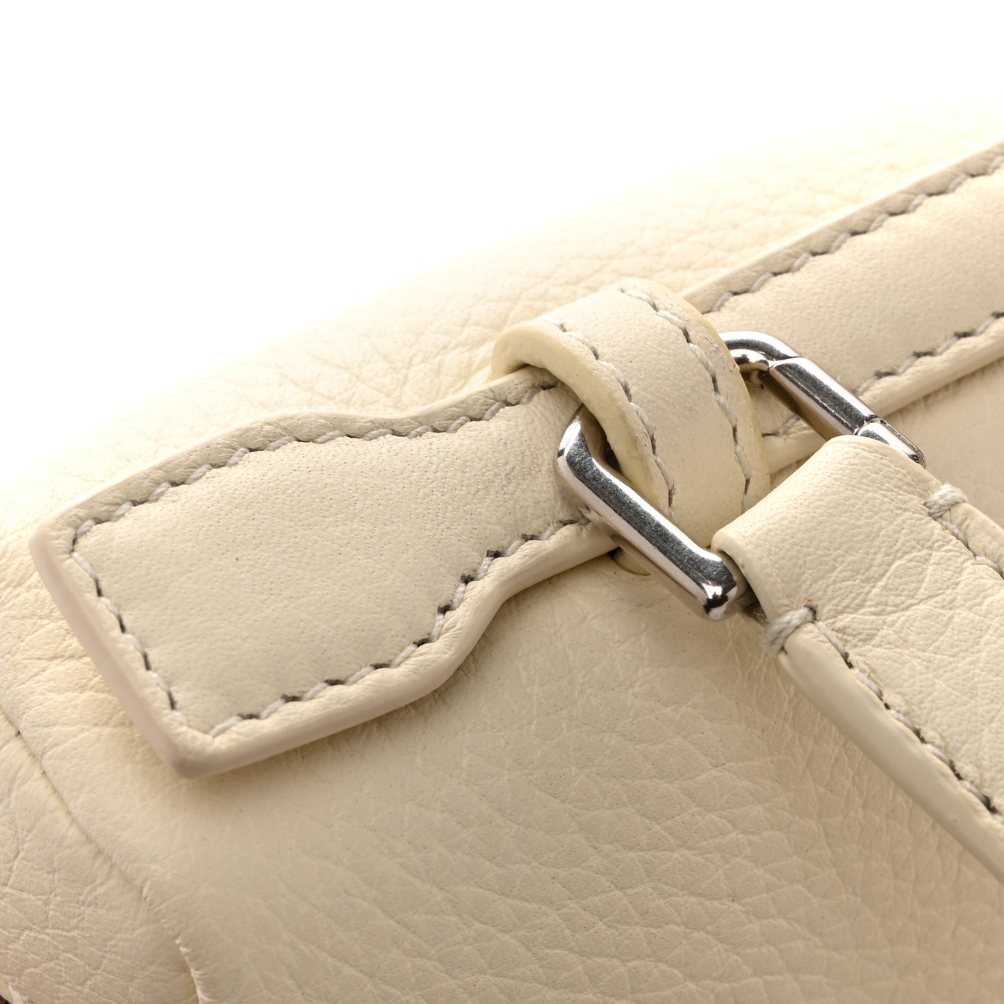 Grained Calfskin L19 Extra Pocket Pouch Whisper White