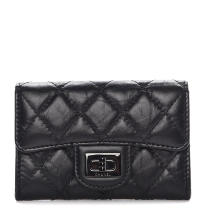 Chanel Aged Calfskin Quilted Reissue Flap Card Holder So Black 1 of 18
