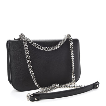 Alexander McQueen Grained Calfskin Medium Insignia Flap Black 3 of 10