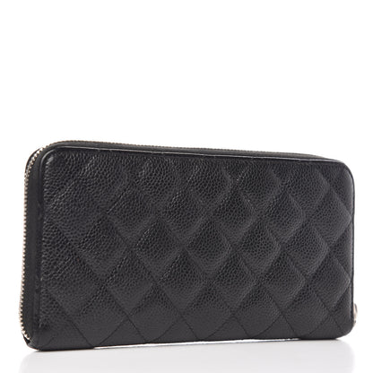 Chanel Caviar Quilted Large Gusset Zip Around Wallet Black 3 of 8
