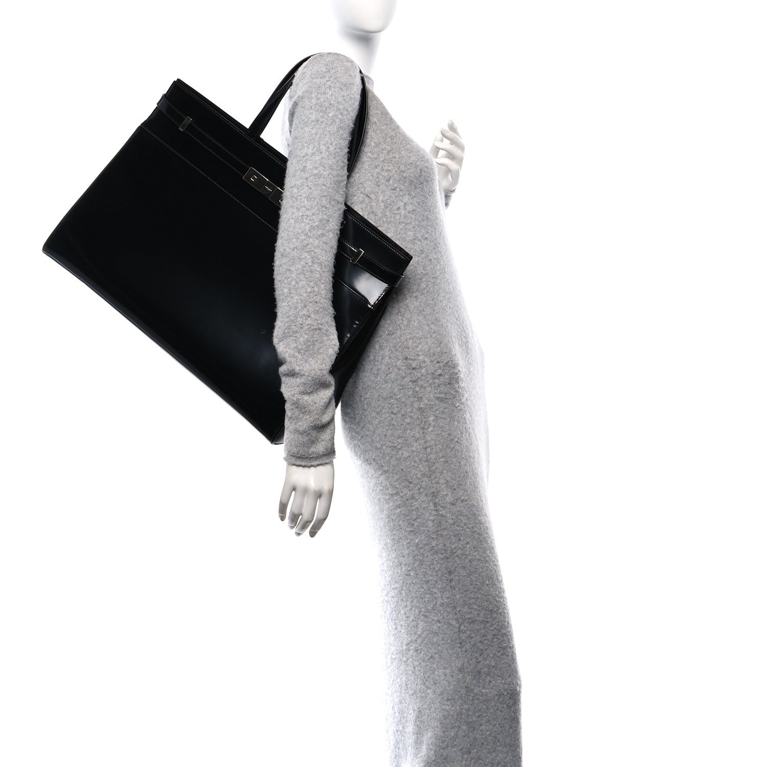Saint Laurent Abrasivato Oxford Large Manhattan Shopper Tote Black 2 of 10