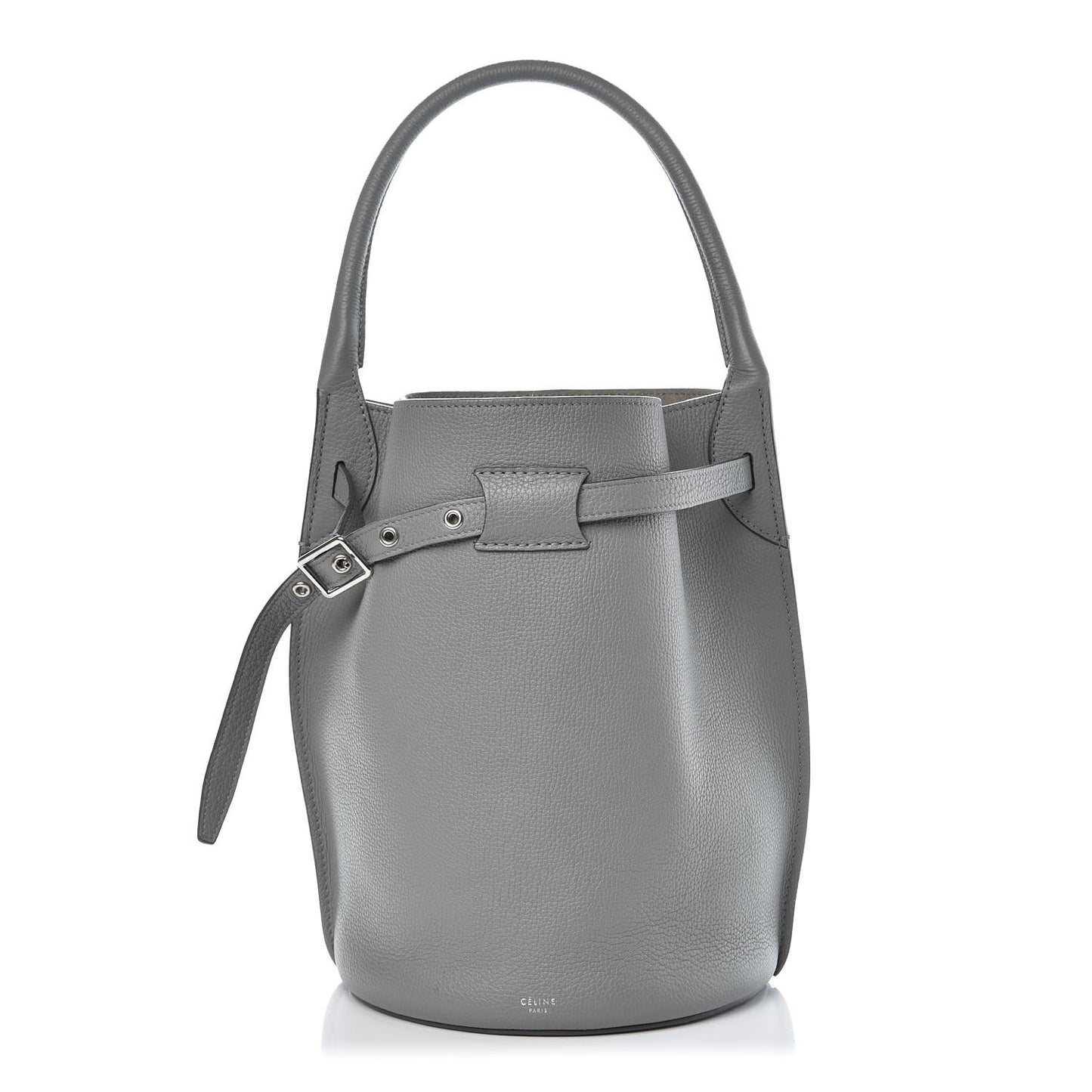 Supple Grained Calfskin Big Bag Bucket Grey
