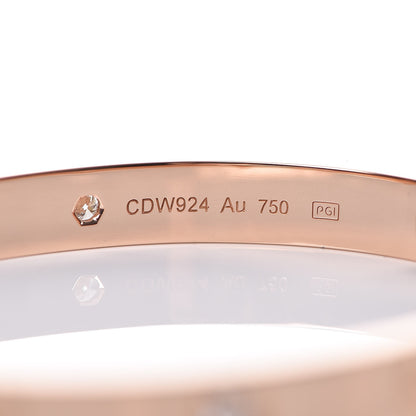 Cartier 18K Pink Gold 4 Diamond LOVE Bracelet 17 5 of 8