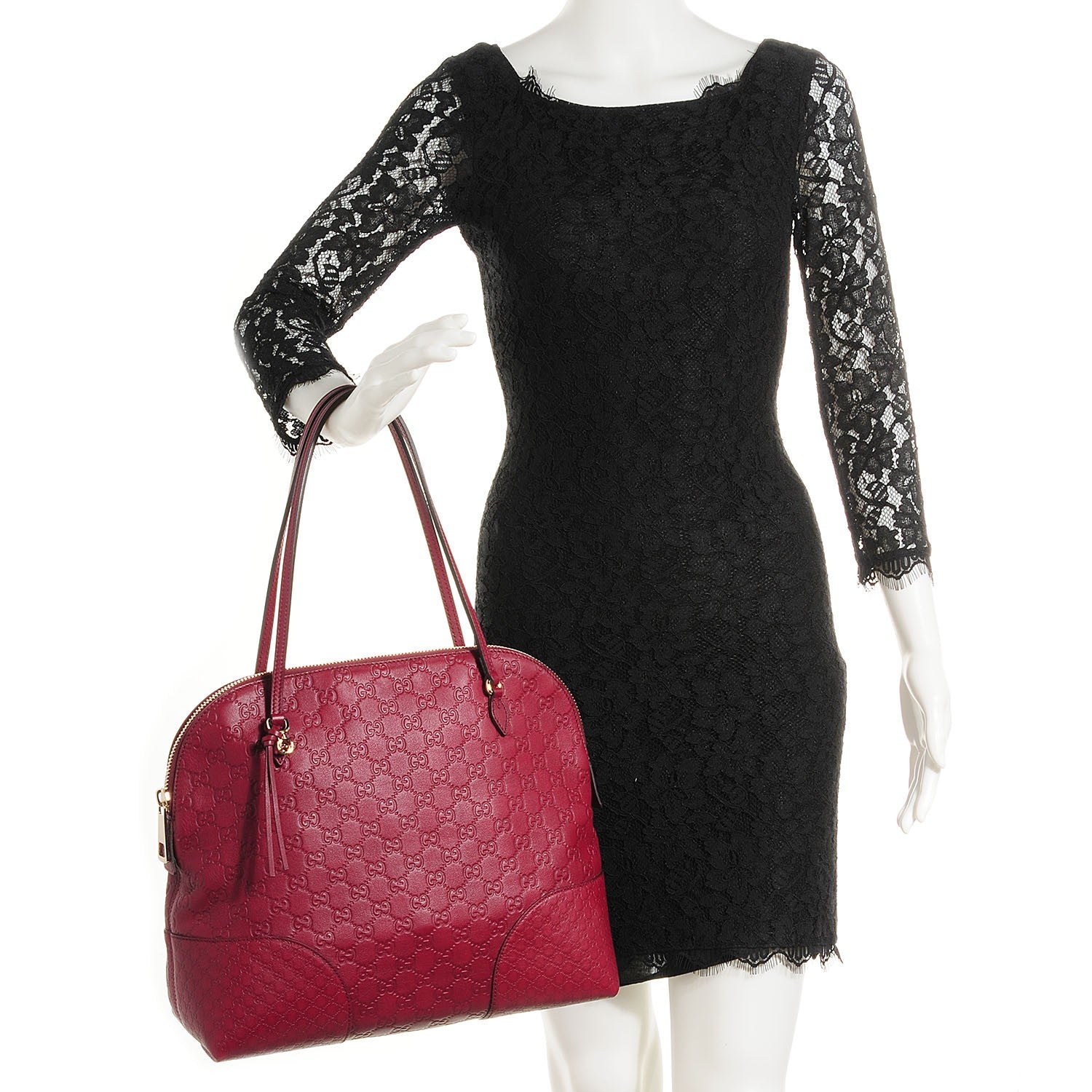 Gucci Guccissima Medium Bree Shoulder Bag Red 2 of 8