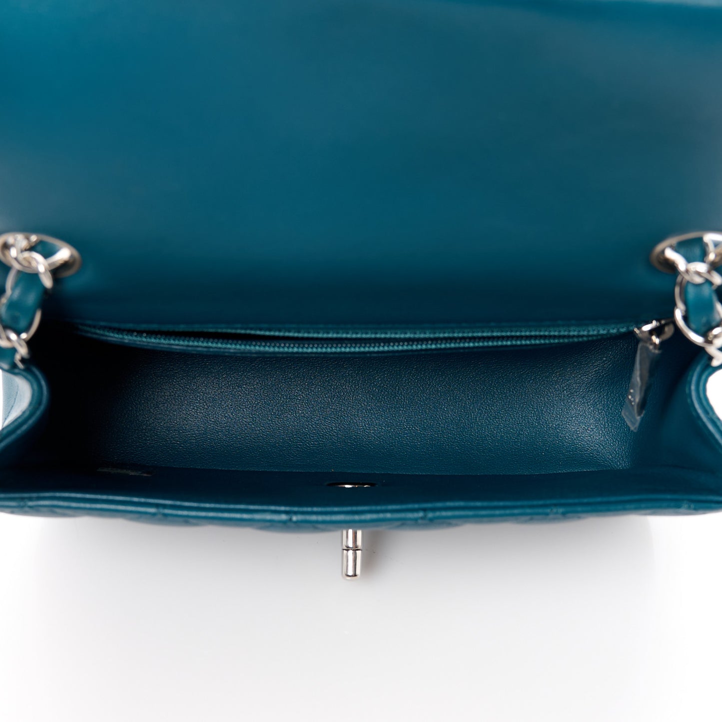 Lambskin Quilted Mini Rectangular Flap Blue
