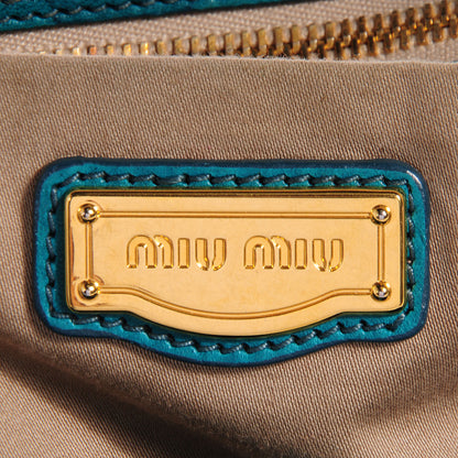 Miu Miu Nappa Matelasse Flap Bag Teal 5 of 10