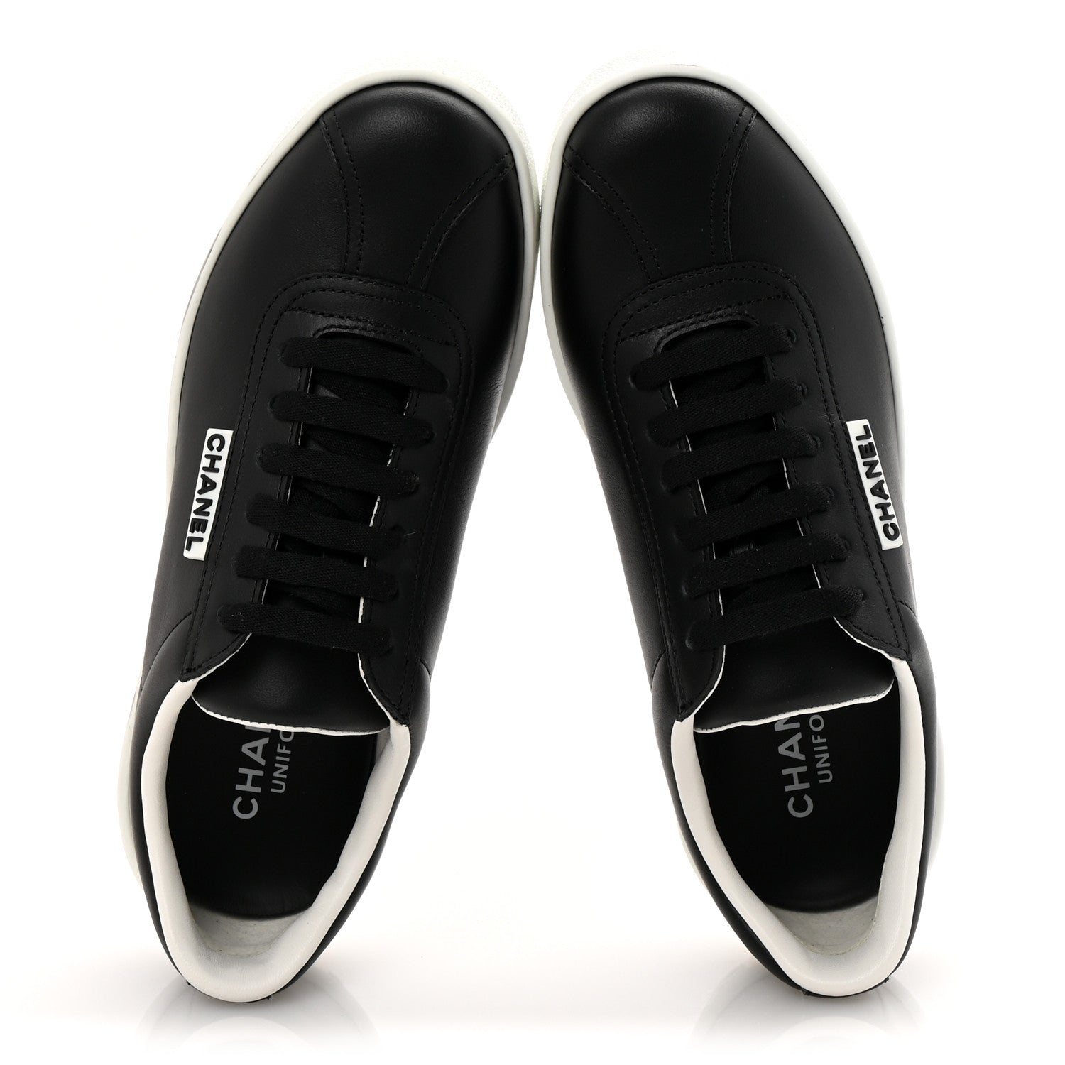 Chanel Calfskin CC Womens Sneakers 36 Black 2 of 9