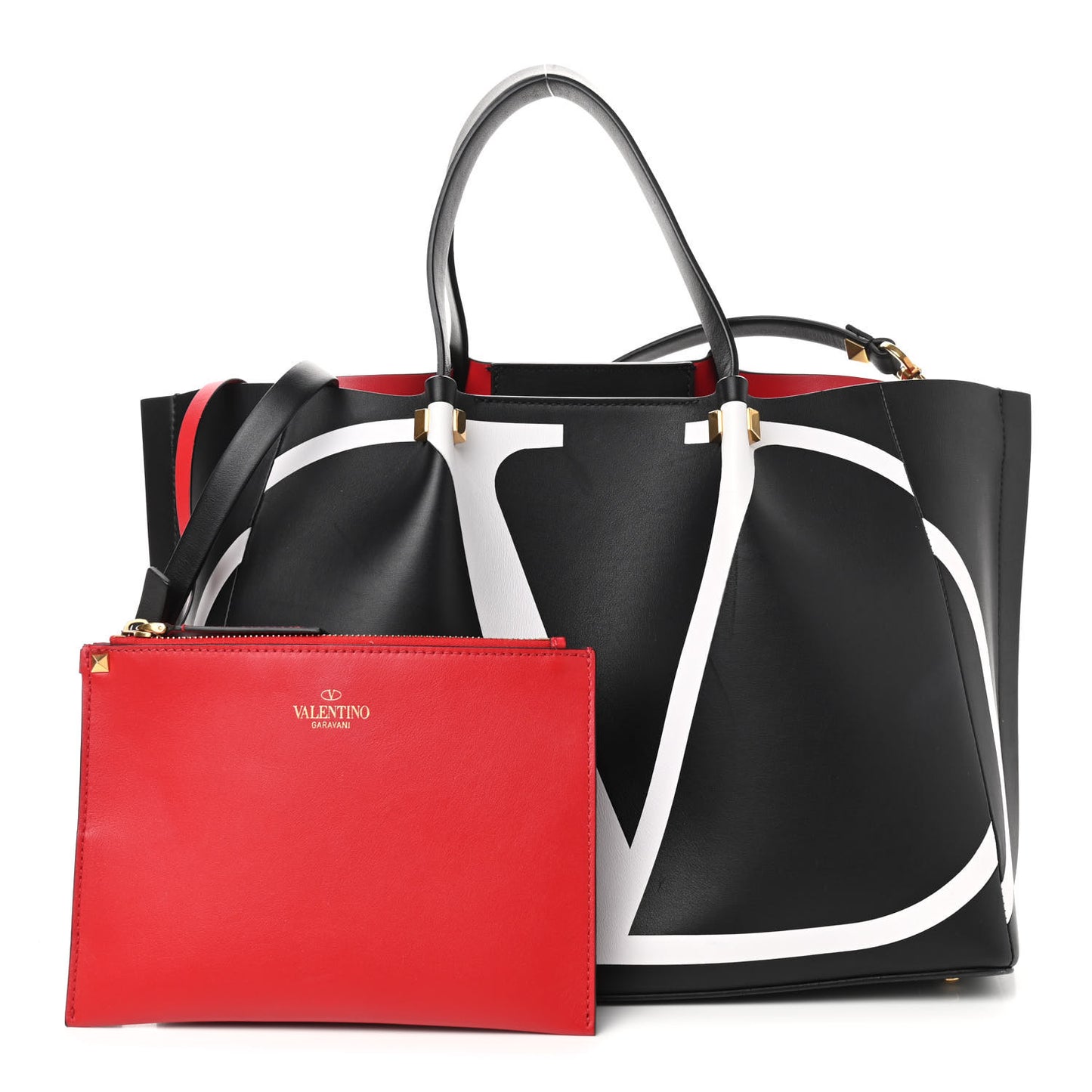 Nappa VLogo Medium Escape Tote Black