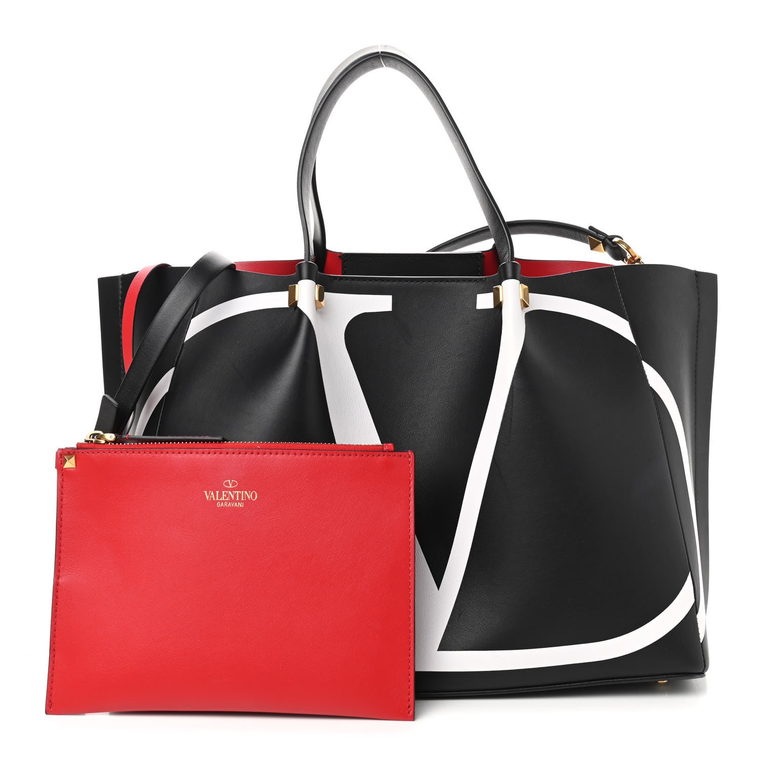 Valentino Garavani Nappa VLogo Medium Escape Tote Black 1 of 8