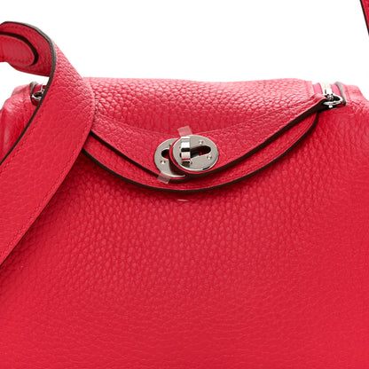 Hermes Taurillon Clemence Mini Lindy 20 Framboise 8 of 10