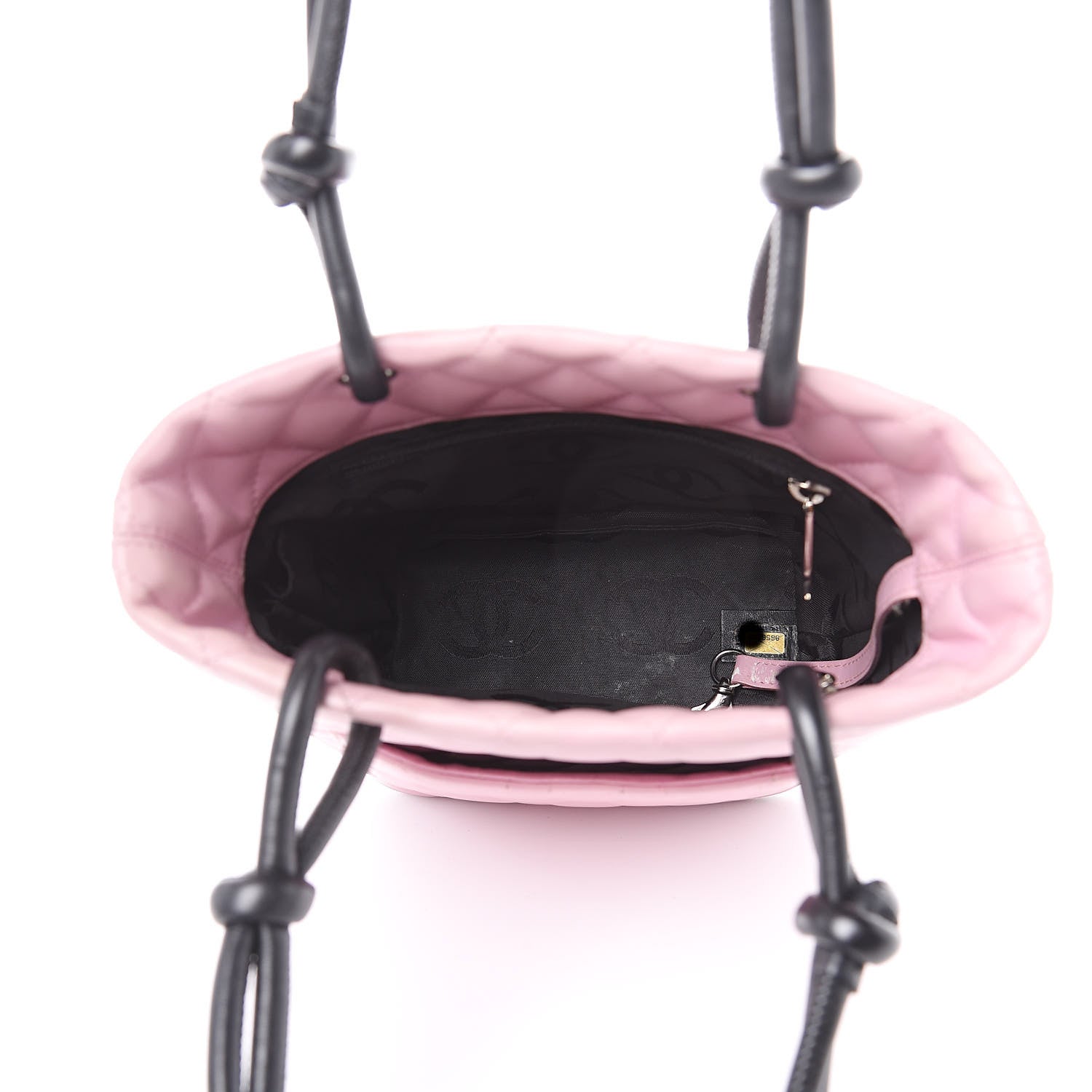 Chanel Calfskin Quilted Small Cambon Tote Pink Black 5 of 13