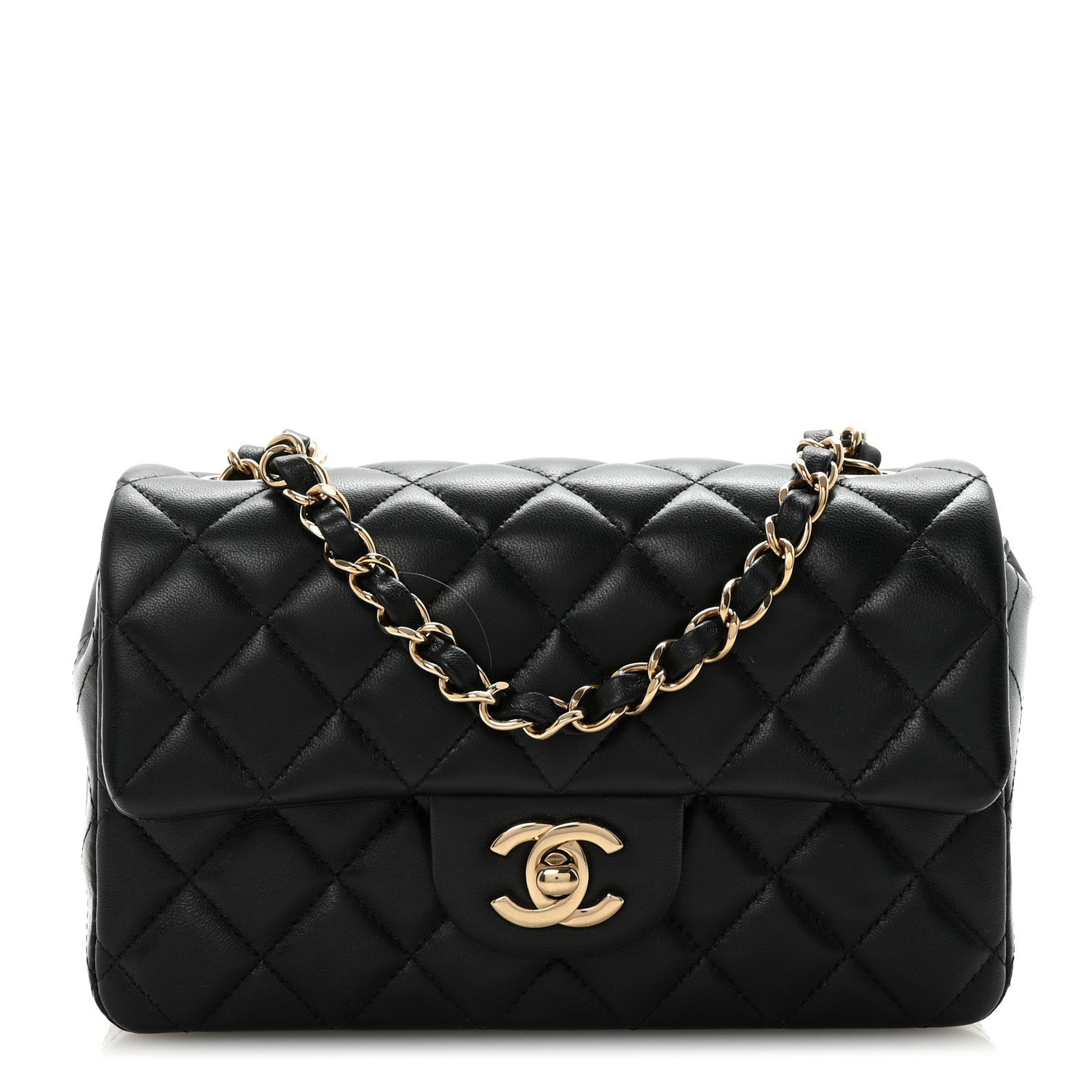 Chanel Lambskin Quilted Mini Rectangular Flap Black 1 of 11