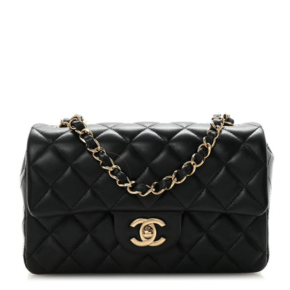 Chanel Lambskin Quilted Mini Rectangular Flap Black 1 of 11
