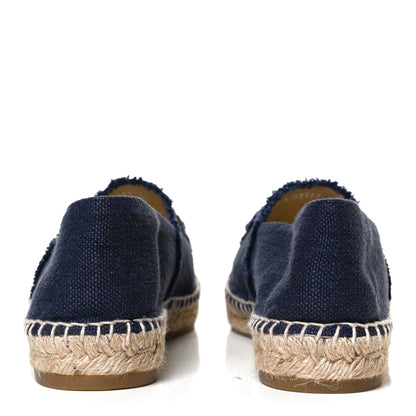 Chanel Linen CC Espadrilles 40 Blue Black 6 of 11