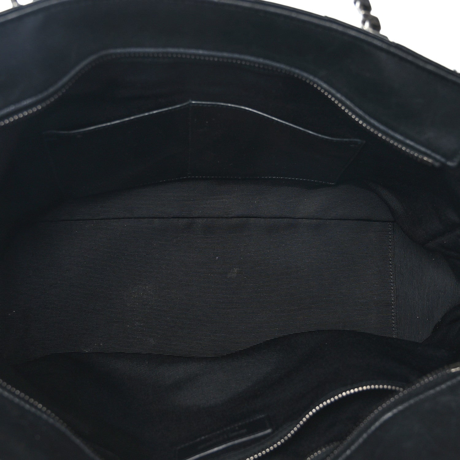 Saint Laurent Sheepskin Matelasse Chevron Large Monogram Shopping Bag Black 5 of 8