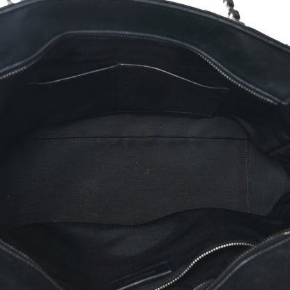 Saint Laurent Sheepskin Matelasse Chevron Large Monogram Shopping Bag Black 5 of 8