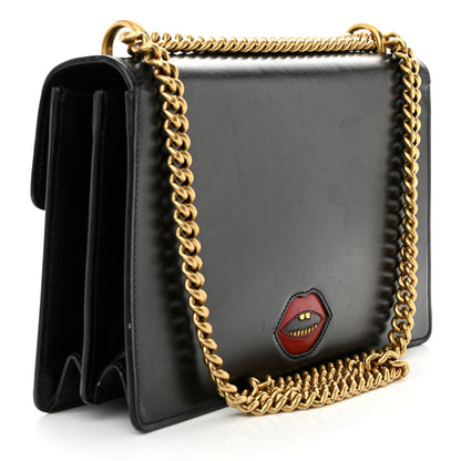 Gucci Knight Calfskin Malaga Kid Heart Medium GG Marmont Chain Handle Bag Black Hibiscus Red Multicolor 3 of 15