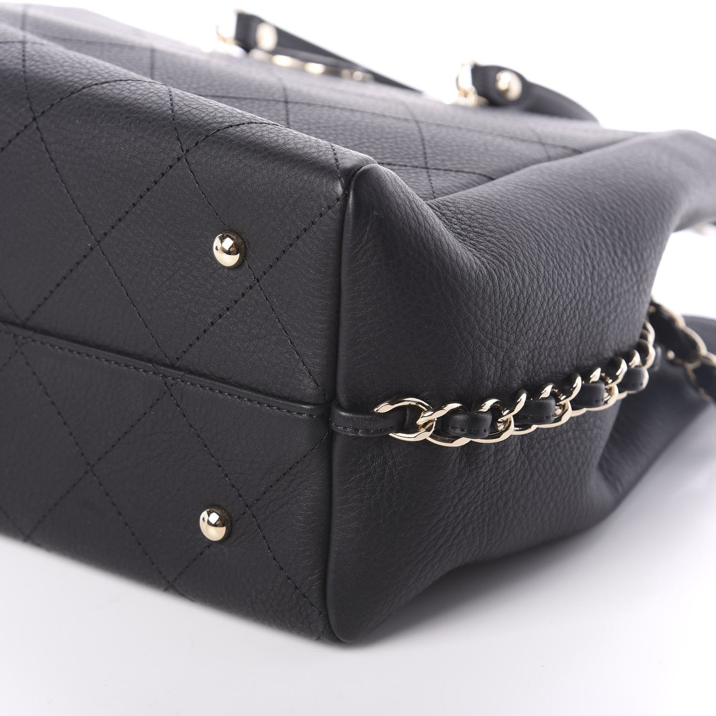 Bullskin Stitched Medium Shopping Bag Black