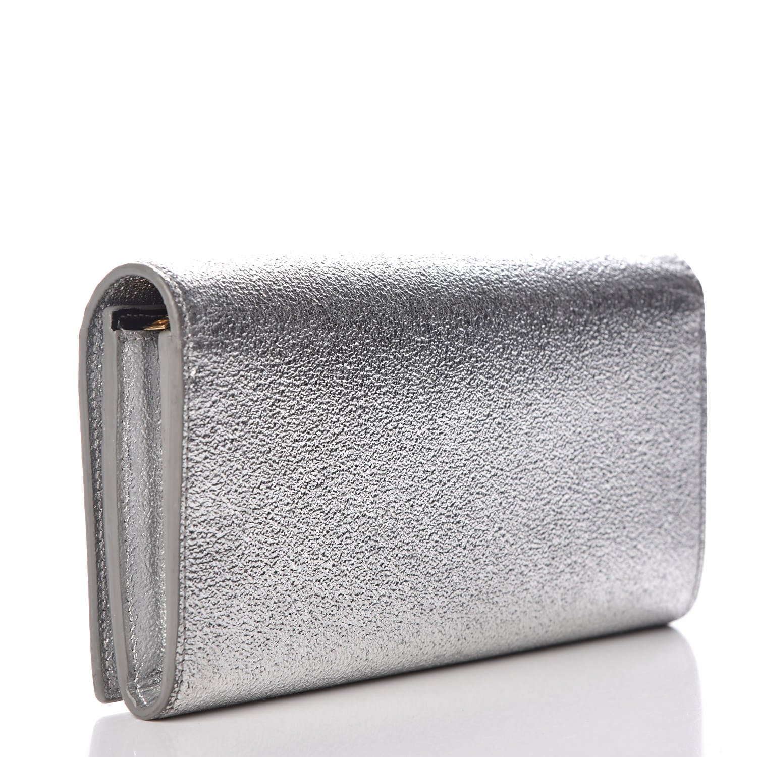Saint Laurent Grain De Poudre Classic Monogram Cassandre Wallet Silver 3 of 7
