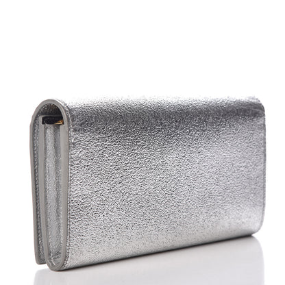 Saint Laurent Grain De Poudre Classic Monogram Cassandre Wallet Silver 3 of 7