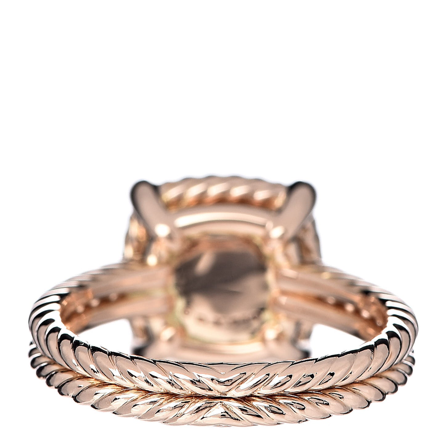 18K Rose Gold Morganite Diamond 9mm Chatelaine Ring 54 6.75