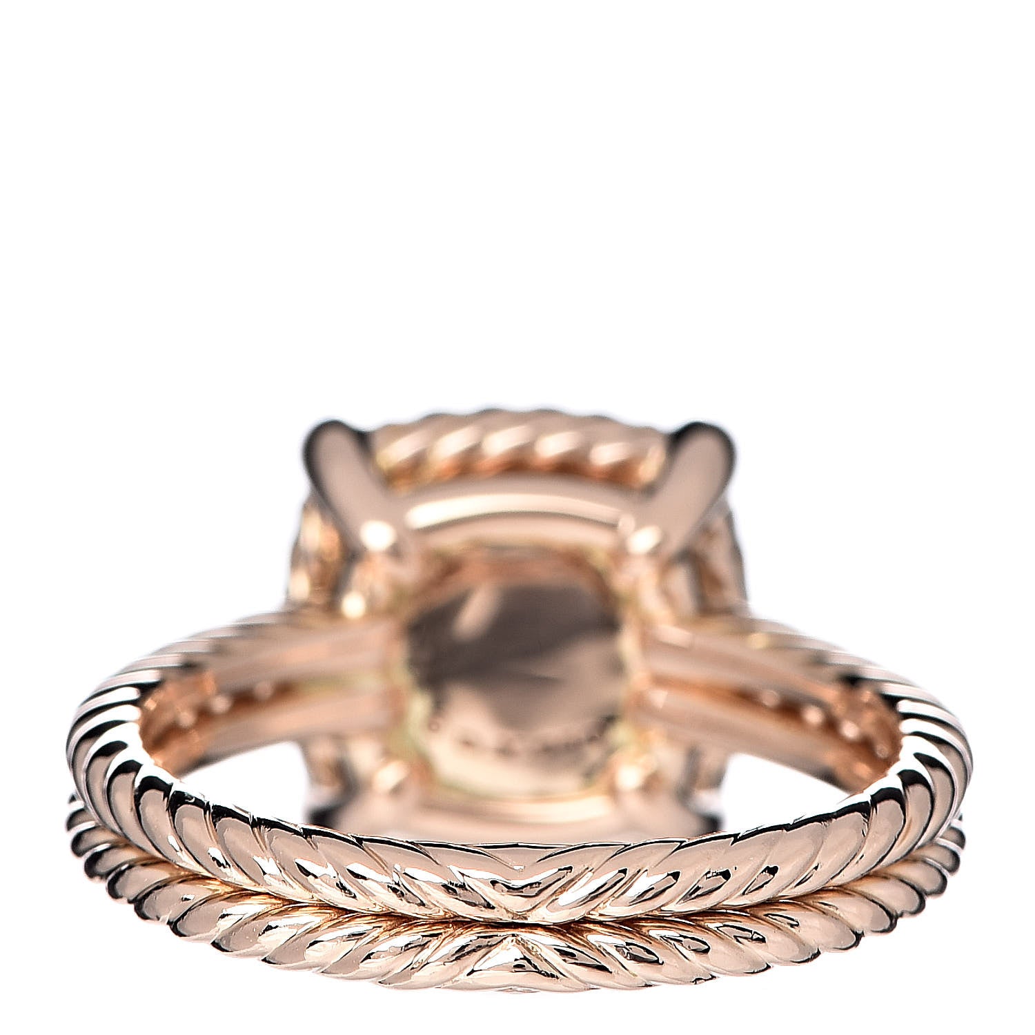 David Yurman 18K Rose Gold Morganite Diamond 9mm Chatelaine Ring 54 6.75 4 of 6