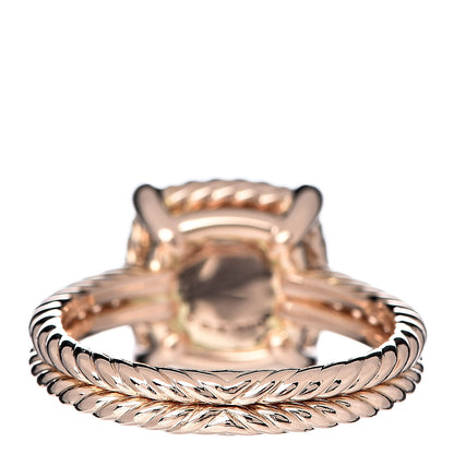 David Yurman 18K Rose Gold Morganite Diamond 9mm Chatelaine Ring 54 6.75 4 of 6
