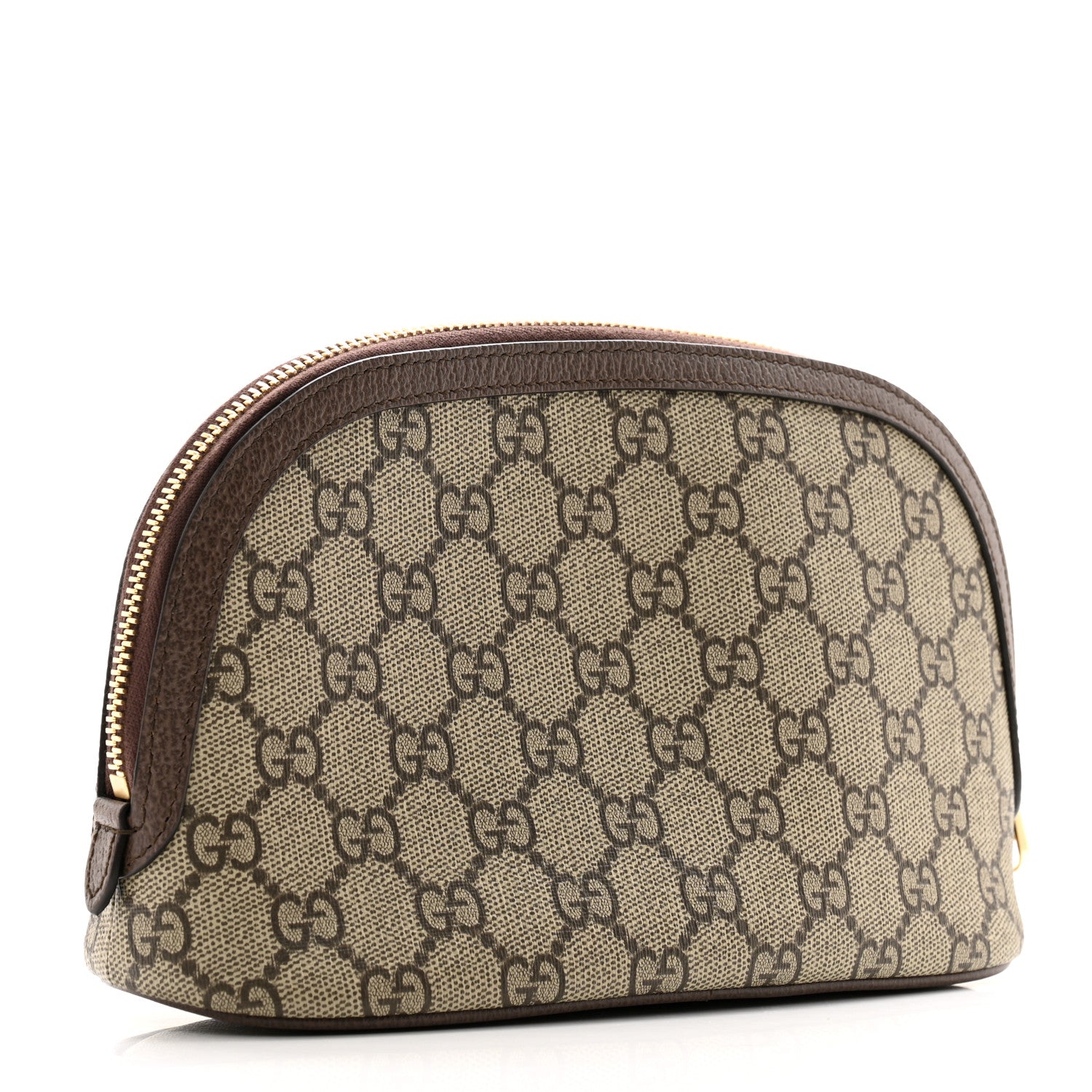 Gucci GG Supreme Monogram Textured Calfskin Web Large Ophidia Cosmetic Case Beige Ebony New Acero 3 of 7