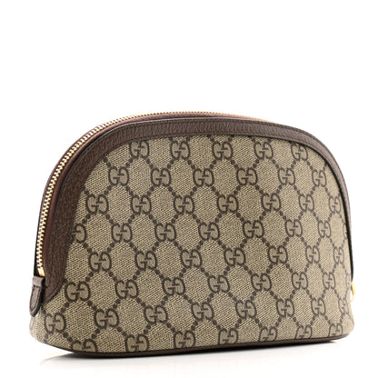 Gucci GG Supreme Monogram Textured Calfskin Web Large Ophidia Cosmetic Case Beige Ebony New Acero 3 of 7