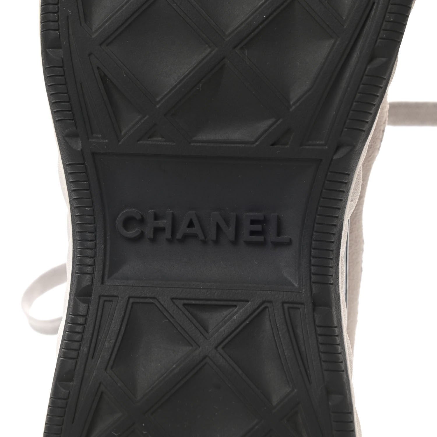 Chanel Suede Calfskin Embroidered CC Sneakers 38 Ecru Light Gray 6 of 12