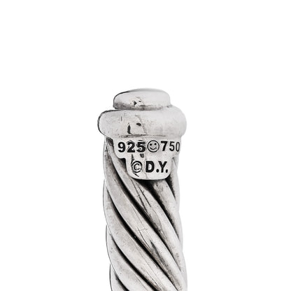 David Yurman Sterling Silver 18K White Gold Diamond 7mm Cable Classics Station Bracelet 4 of 4