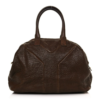 Saint Laurent Pebbled Lambskin Medium Easy Sac Brown 1 of 15