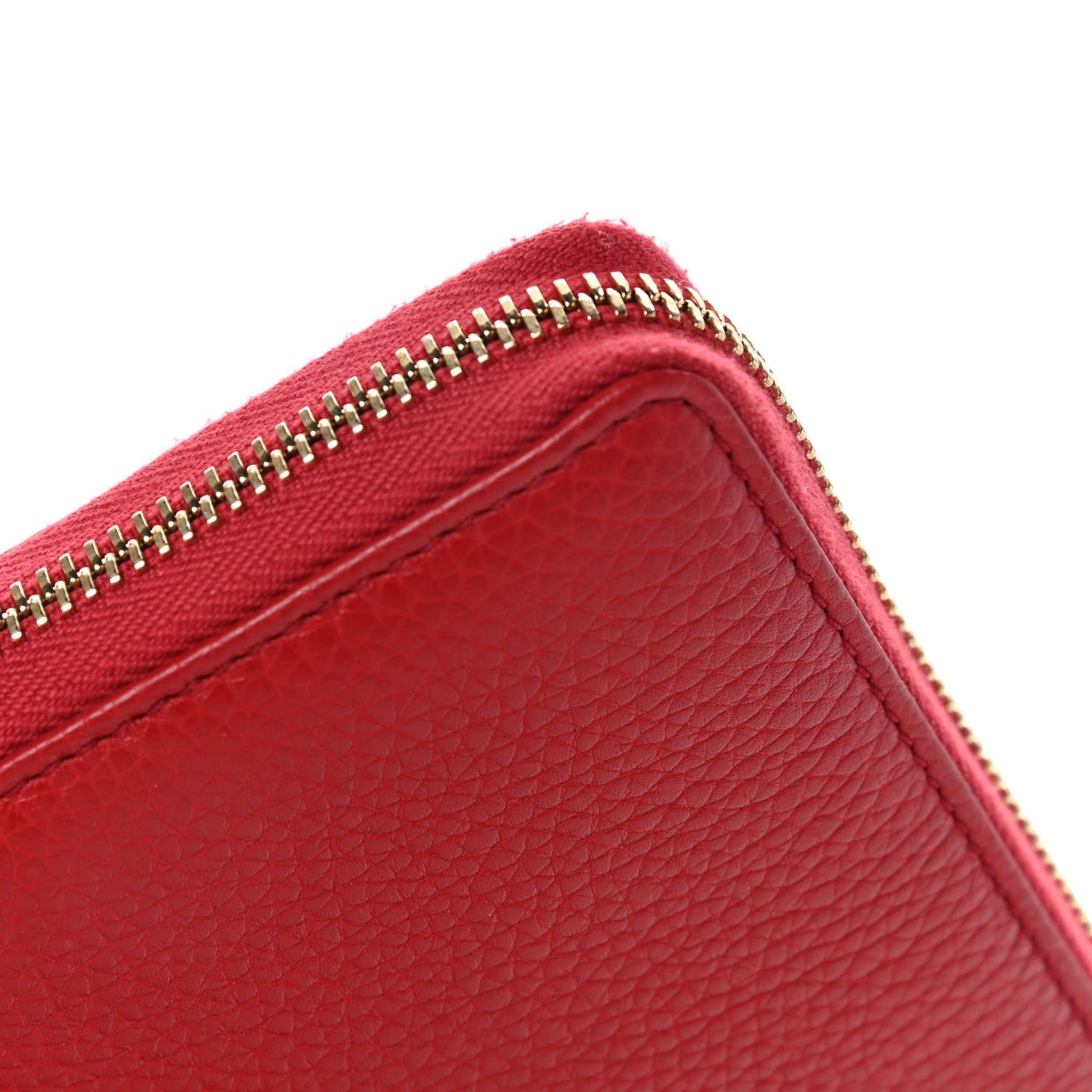Pebbled Calfskin Soho Zip Around Wallet Red