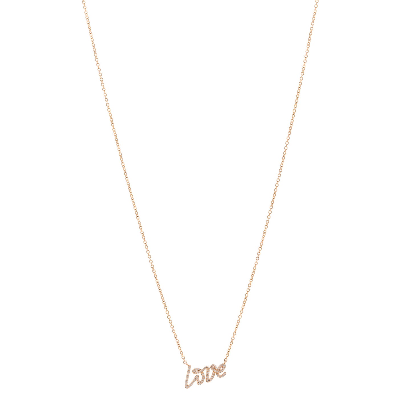 18K Rose Gold Diamond Mini Paloma's Graffiti Love Pendant Necklace