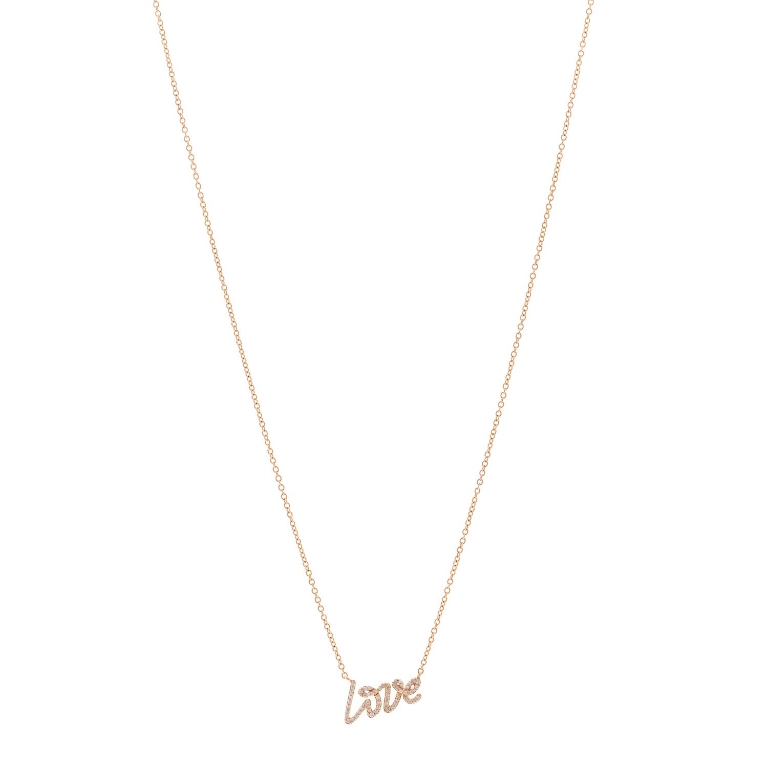 Tiffany 18K Rose Gold Diamond Mini Paloma's Graffiti Love Pendant Necklace 1 of 4