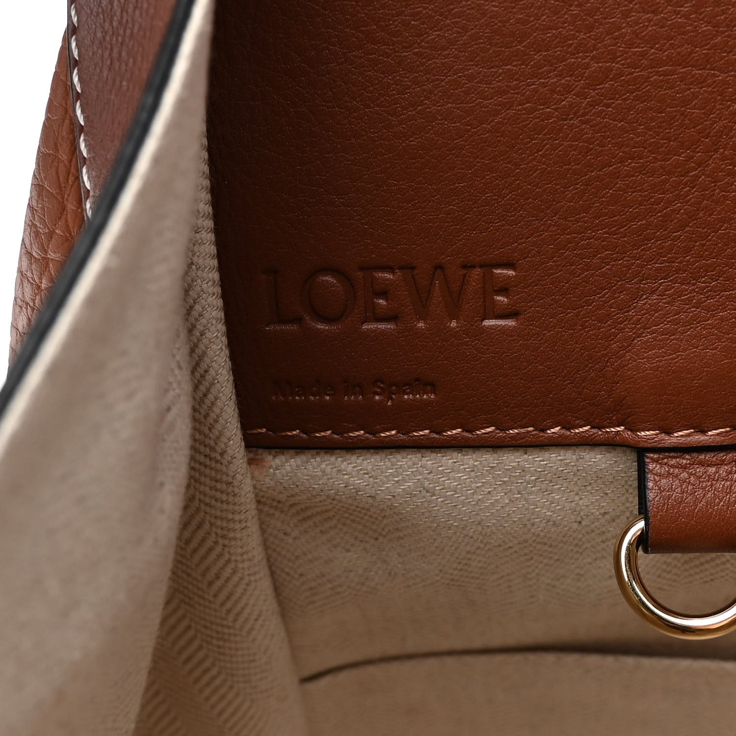 Grained Calfskin Small Hammock Shoulder Bag Tan