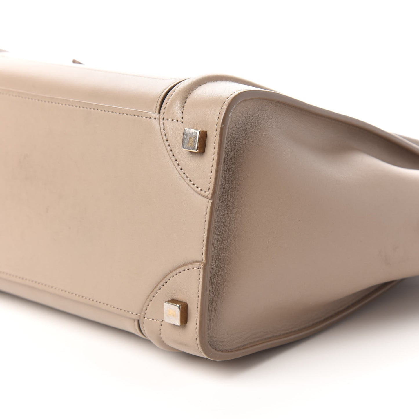 Smooth Calfskin Interstice Micro Luggage Light Taupe