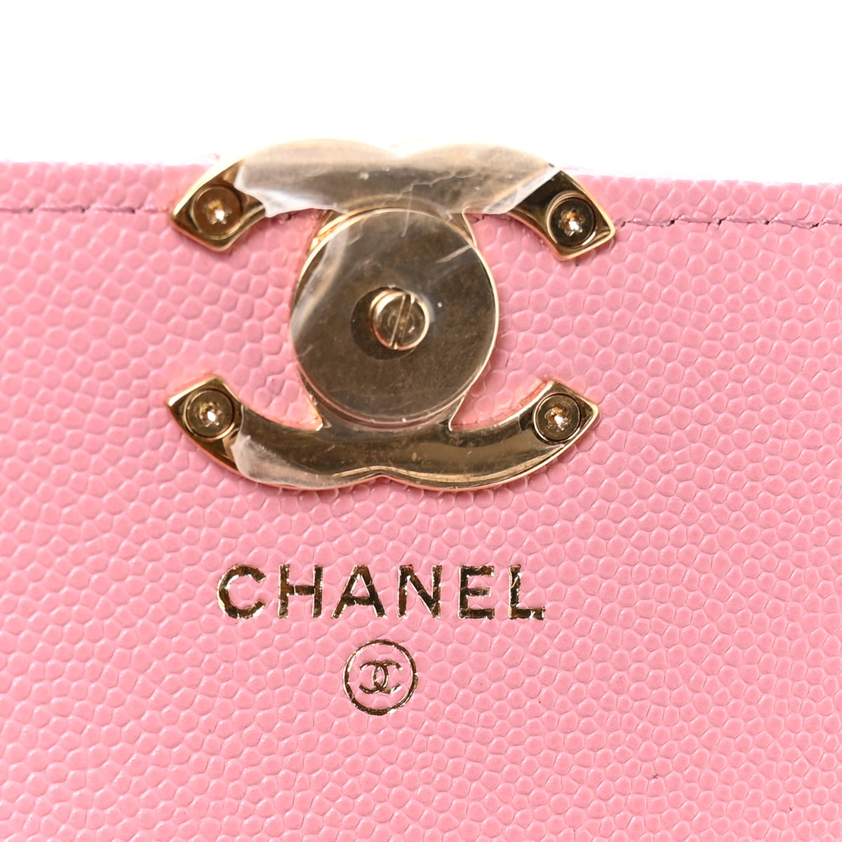 Caviar Quilted Coco First Clutch With Chain Light Pink