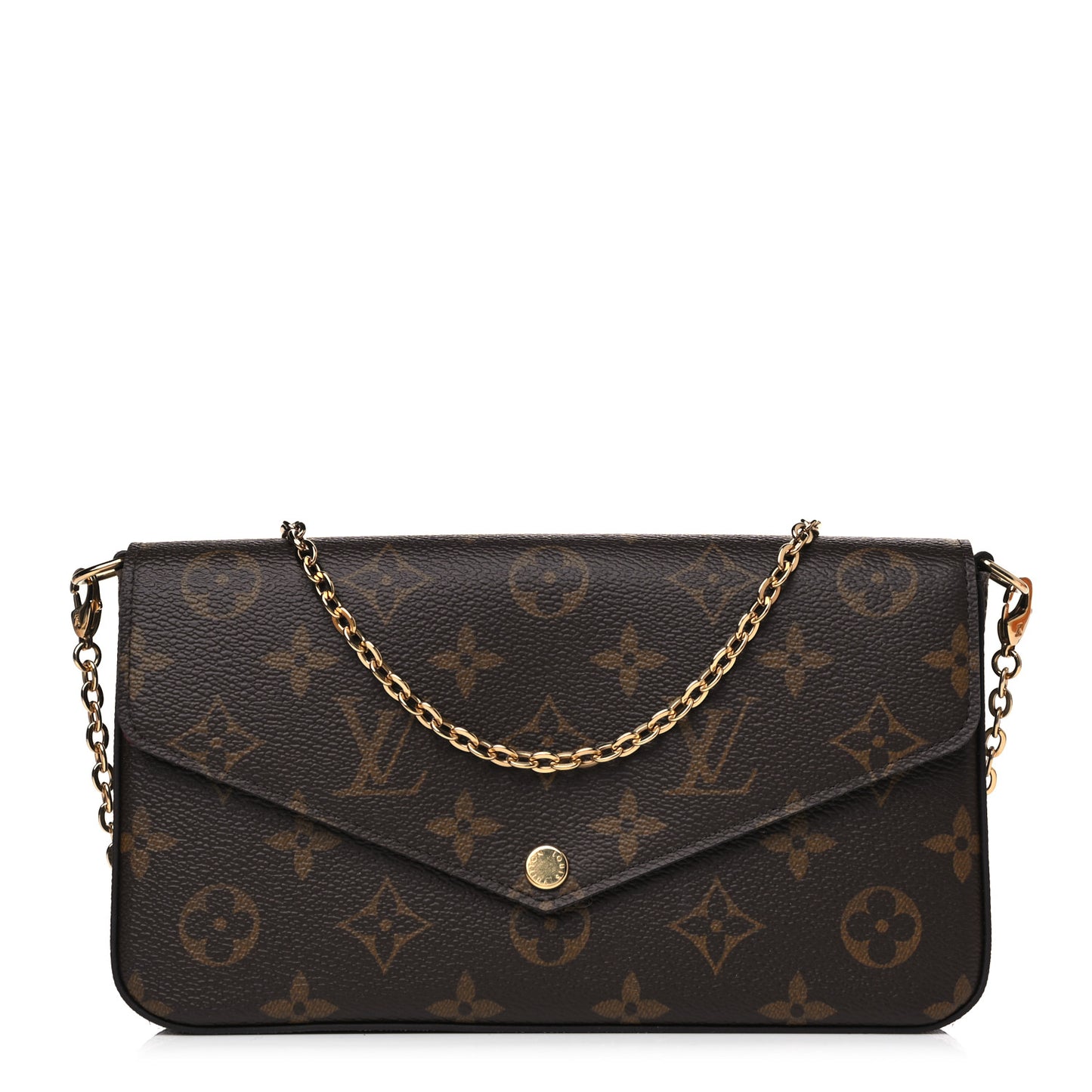 Monogram Pochette Felicie Chain Wallet Fuchsia