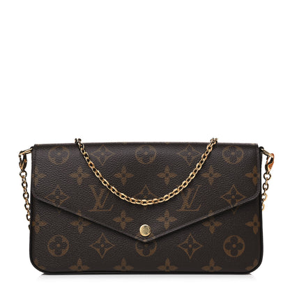 Louis Vuitton Monogram Pochette Felicie Chain Wallet Fuchsia 1 of 15