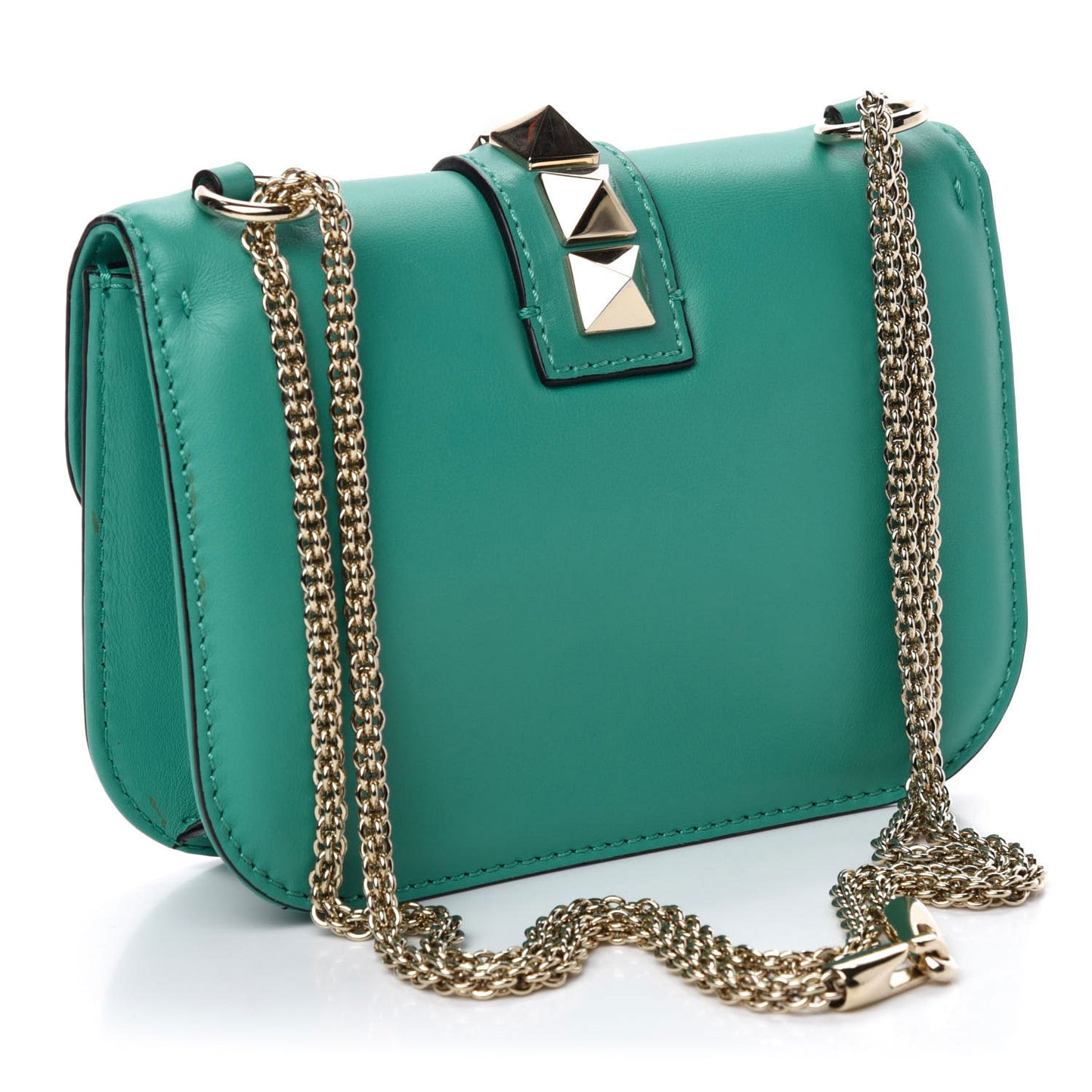 Vitello Small Glam Lock Rockstud Flap Colibri