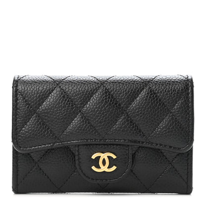 Chanel Caviar Quilted Flap Card Holder Wallet Black 1 of 4