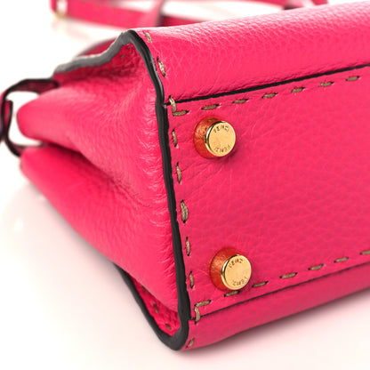 Fendi Cuoio Romano Selleria Mini Peekaboo Iconic Satchel Fuxia 8 of 9