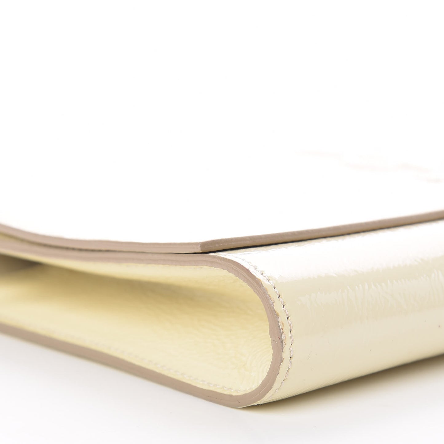 Textured Patent Calfskin Large Belle De Jour Clutch Ivory