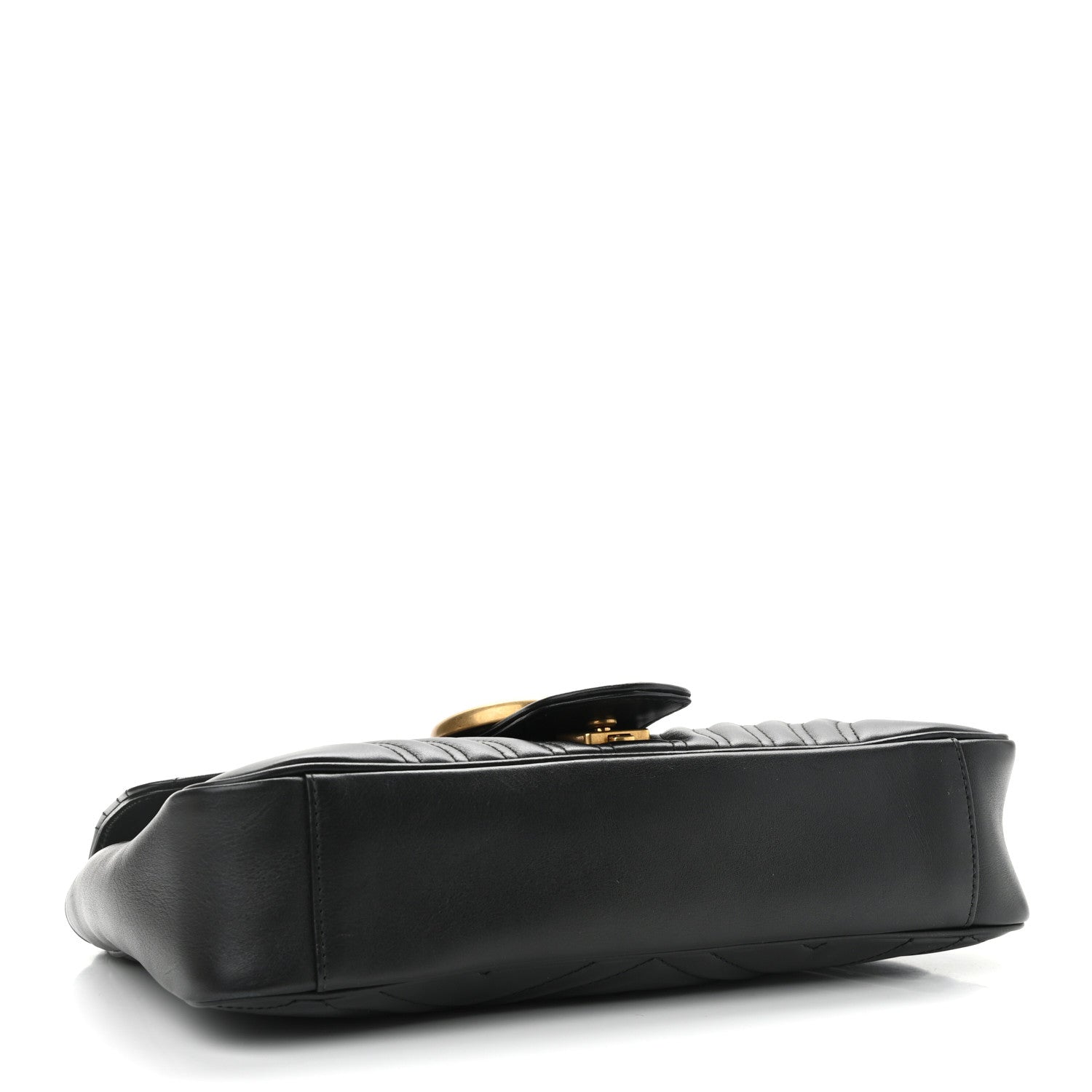 Gucci Calfskin Matelasse Medium GG Marmont Shoulder Bag Black 4 of 13