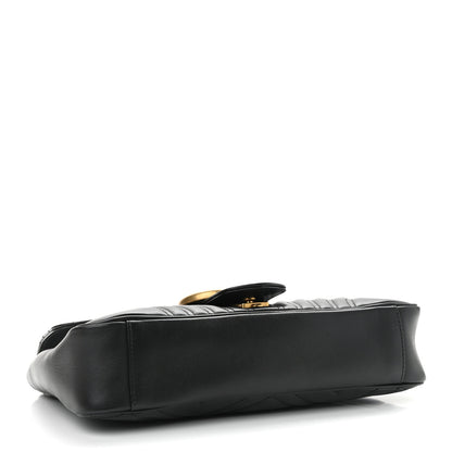 Gucci Calfskin Matelasse Medium GG Marmont Shoulder Bag Black 4 of 13