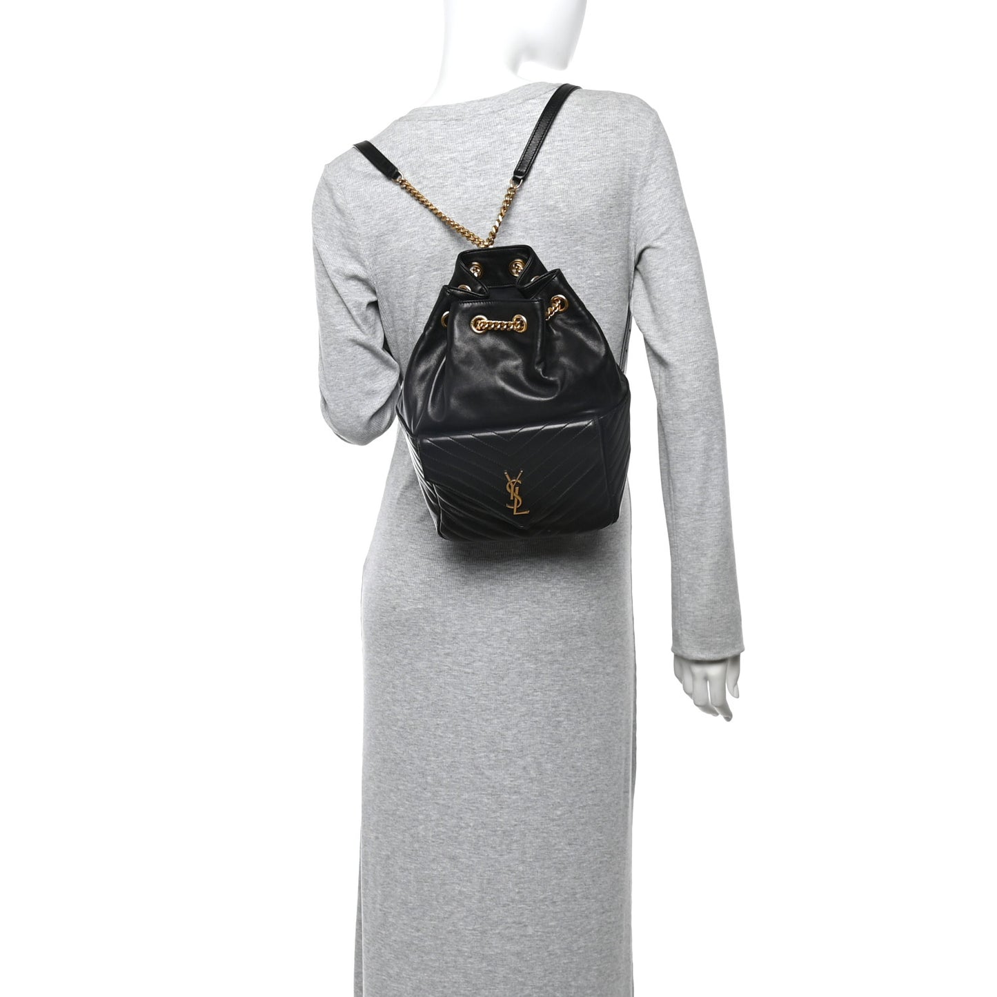 Lambskin Matelasse Monogram Joe Backpack Black