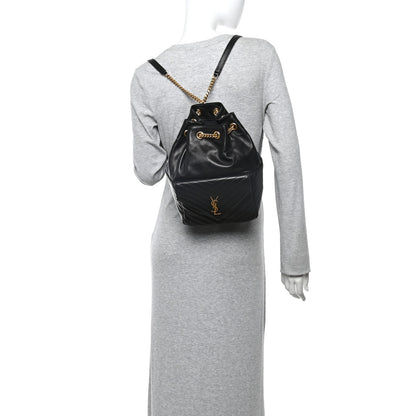 Saint Laurent Lambskin Matelasse Monogram Joe Backpack Black 2 of 10