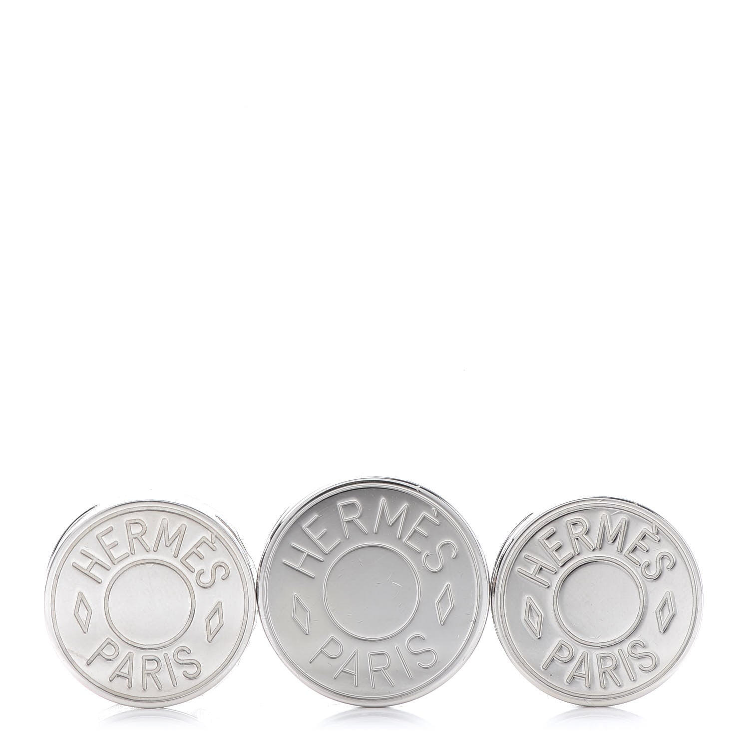 Hermes Palladium Clou De Selle Scarf Ring Set 1 of 4